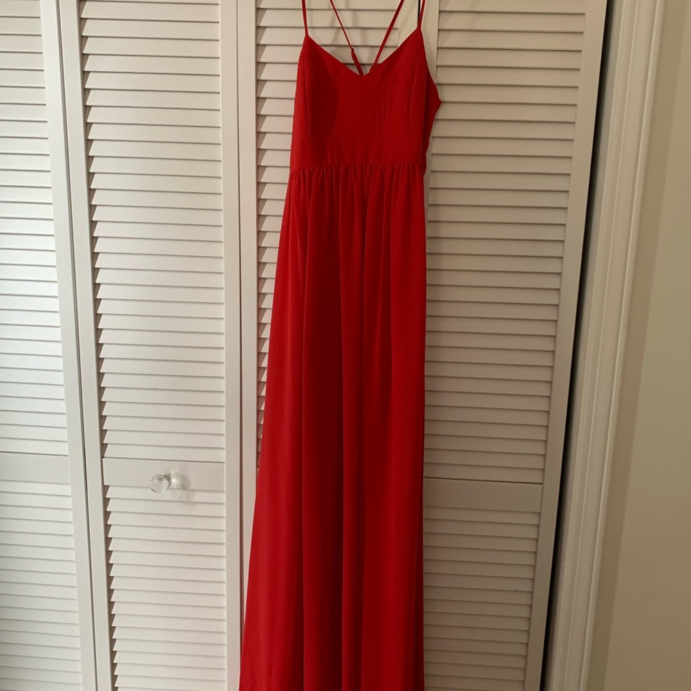 Red formal gown